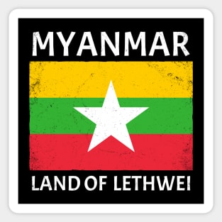 Myanmar Flag Land of Lethwei Sticker